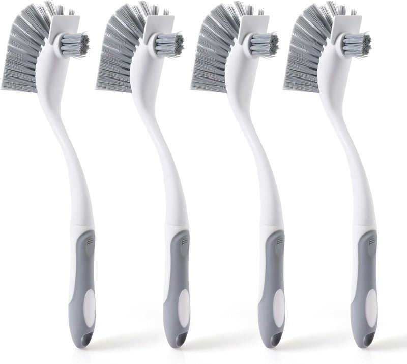 CLEANHOME 4-Pack Heavy-Duty Dish Scrub Brushes with Stiff Non-Scratch Bristles & Long Handle - Multi-Purpose Kitchen Cleaning Brushes for Pots, Pans, Bottles, Deep Cleaning - Image 1